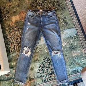 Mother jeans with lightning bolt pocket detail